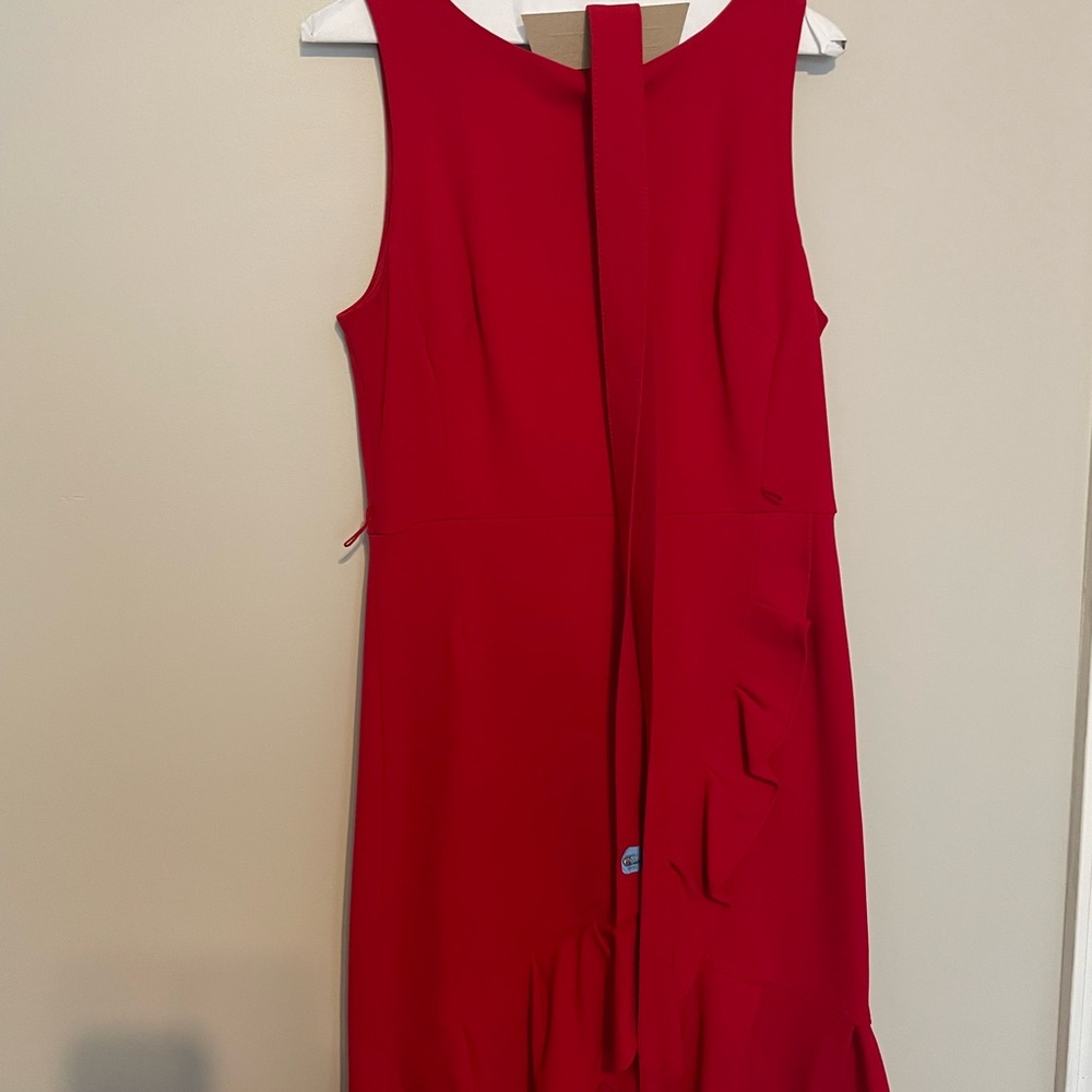 Elegant Red Sleeveless Dress - Picture 2 of 7